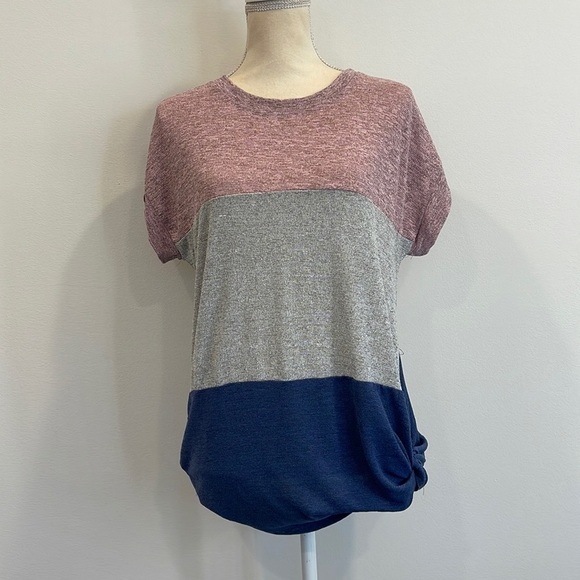 She + Sky Color Block Tee Top - Picture 1 of 5